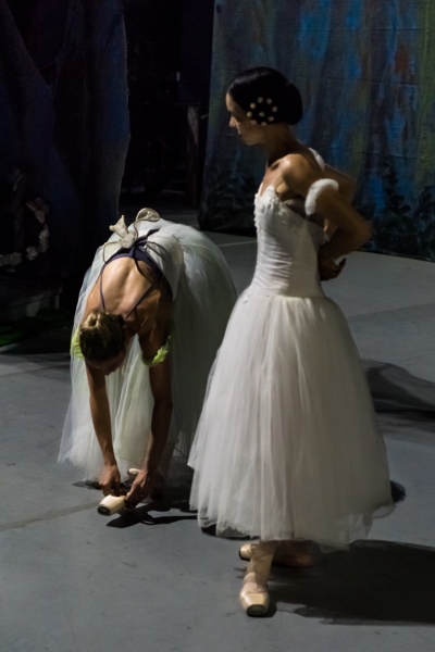 Prima Ballerina Viengsay Valdes (foregroud) and Principale Ballerina Ginett Moncho after a dress rehearsal performance at the Grand Teatro in Havana, Cuba on Fubuary 16th, 2017